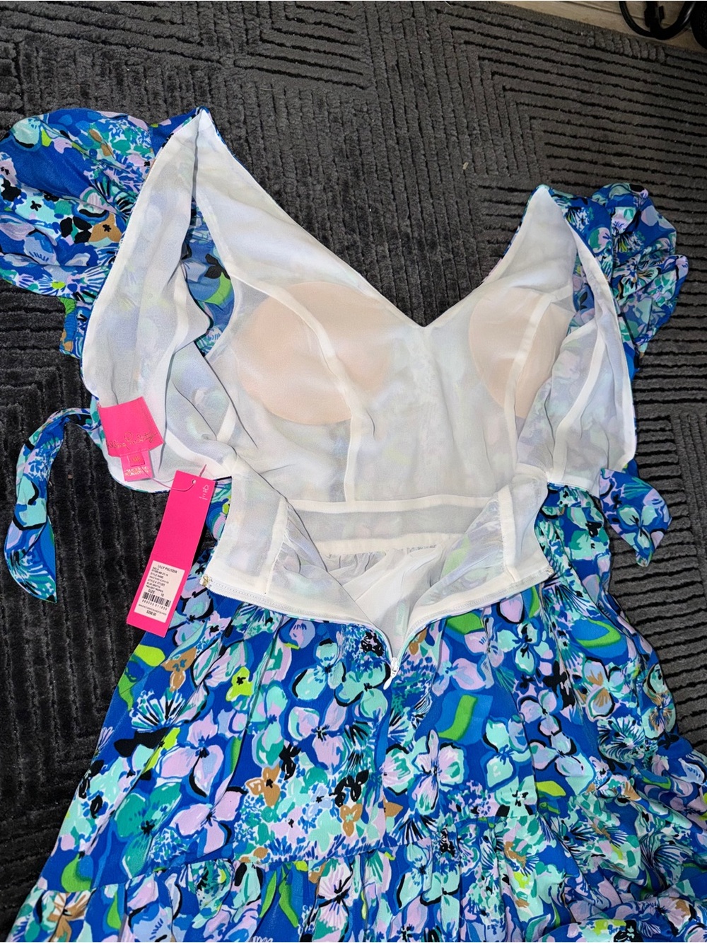 Lilly Pulitzer Blue Floral Tiered Maxi Dress - Picture 5 of 5